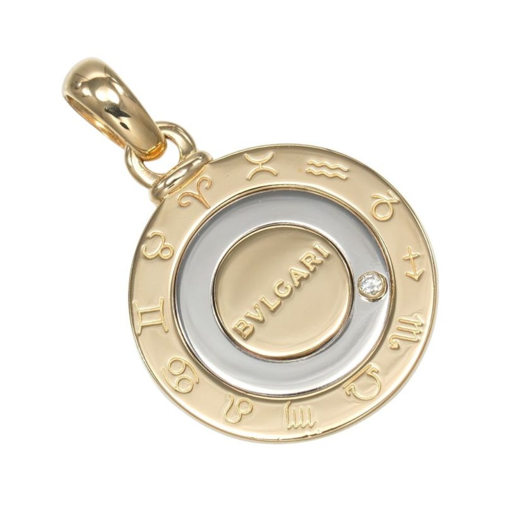 Bvlgari Horoscope 18k Yellow Gold Diamond Stainless Steel